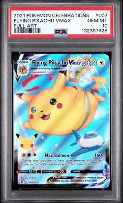 2021 POKEMON CELEBRATIONS #007 FULL ART/FLYING PIKACHU VMAX PSA 10 - Image 1