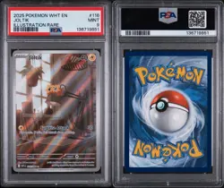 2025 POKEMON WHT EN-WHITE FLARE ILLUSTRATION RARE #116 JOLTIK PSA 9 - Image 3