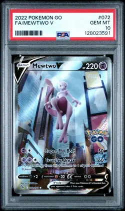 Pokemon Mewtwo V Alt Art Pokemon GO 072/078 PSA 10 Gem Mint - Image 1