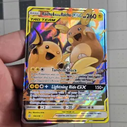 Raichu & Alolan Raichu GX 54/236 Pokemon TCG Sun & Moon Unified Minds 2019 - Image 5