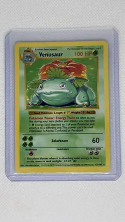 Venusaur 015/102 Base Set (Shadowless) Holo Rare WOTC - Pokemon TCG 💎MP+ LP💎 - Image 3