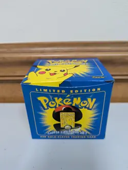 Pokemon Card Pikachu 23K Gold Plated 1999 Burger King in Box With Ball. - Image 3