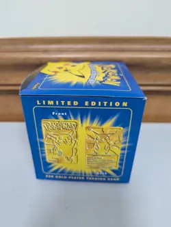 Pokemon Card Pikachu 23K Gold Plated 1999 Burger King in Box With Ball. - Image 4
