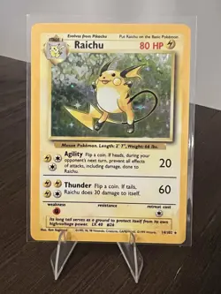 Pokemon TCG Raichu Base Set Unlimited Holo Card #14/102 MP - Image 1