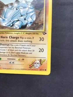Pokemon Cards: Gym Challenge 1st Edition Common: Blaine's Rhyhorn 65/132 - Image 4