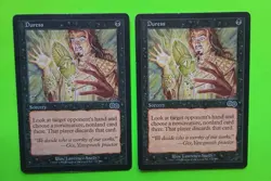 Magic the Gathering MTG Urza's Saga DURESS X 2 LP/EX & MP C 1998 NICE! - Image 1