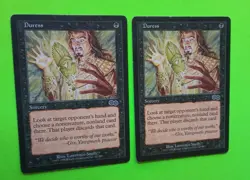 Magic the Gathering MTG Urza's Saga DURESS X 2 LP/EX & MP C 1998 NICE! - Image 2