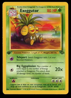 Pokemon 1st Edition Exeggutor Jungle 35/64 1999 Near Mint - Image 1