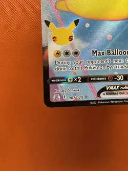 Pokemon TCG Flying Pikachu VMAX 007/025 Celebrations Full Art Ultra Rare NM 1186 - Image 4