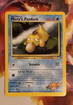 Misty's Psyduck 054/132 Gym Heroes Regular WOTC Vintage 2000 Pokemon TCG - Image 1