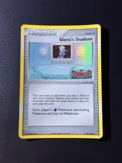 Pokemon TCG Glacia's Stadium Reverse Holo 76/108 EX Power Keepers Stamped Lp - Image 1
