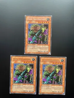 Yugioh Dark Driceratops IOC-073 Rare Unlimited Edition Damaged X3 - Image 1
