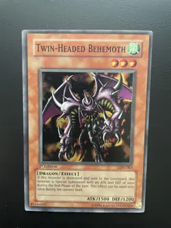Yugioh Twin-Headed Behemoth LOD-063 1st Edition Super Rare LP - Image 1