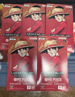 One Piece Card Game Carrying On His Will OP-13 Sealed TCG (LOT 5 Booster Pack) - Image 1