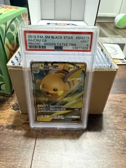 PSA 9 MINT Raichu GX SM213 Hidden Fates Black Star Promo Graded Pokemon Card FS - Image 1