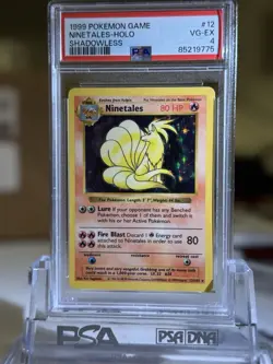 1999 NINETALES #12 Shadowless Holo PSA 4 Pokemon Card Game - Image 1