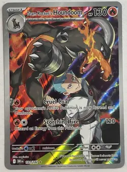 Pokemon TCG Team Rockets Houndoom Illustration Rare Card 191/182 Destined Rivals - Image 1