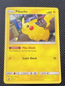 Pikachu - SM157 - SWIRL Pokemon Sun & Moon Promo Holo Rare Card LP/NM - Image 1