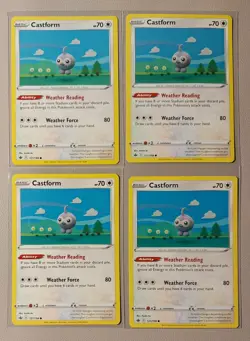 4x Castform 121/198 Pokemon card Chilling Reign common NM - Image 1