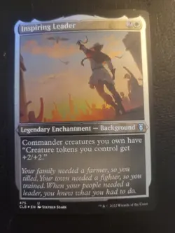 Inspiring Leader - FOIL Etched Commander Legends Baldur's Gate MTG Magic #475 LP - Image 1