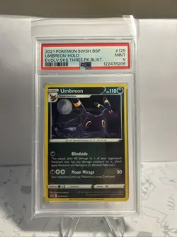 2021 Pokemon Sword & Shield Umbreon SWSH129 Black Star Promo Holo - PSA 9 - Image 1