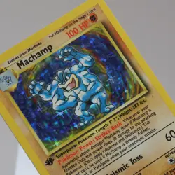Pokemon TCG - Machamp 8/102 Base Set Holo Rare WOTC 1999 - MP - Image 1