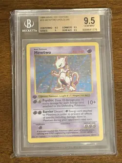 1999 Pokemon 1st Edition Mewtwo Holo BGS 9.5 Gem Mint English (cross to PSA 10U) - Image 1