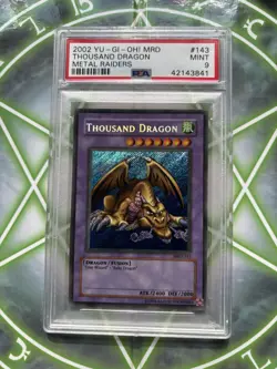 Yu-Gi-Oh! 2002 Metal Raiders MRD Thousand Dragon Secret Rare PSA 9 Mint - Image 1