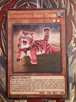 Yu-gi-oh Amazoness Baby Tiger - Ultra Rare - 1st Edition - LEDU-EN00 NM - Image 1
