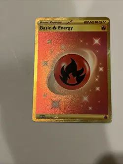 Basic Fire Energy 230/197 SV03: Obsidian Flames Holo Gold Pokemon Card - Image 1