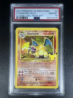 PSA 10 Charizard Celebrations Classic 4/102 Holo Base Set Pokemon Card 2021 - Image 1