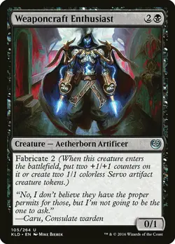 1x Weaponcraft Enthusiast - NM English MTG - Kaladesh - Image 1