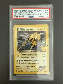 Rocket's Zapdos 15/132 Celebrations: Classic Collection Holo Pokemon TCG - PSA 9 - Image 1
