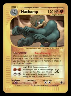 Moderately Played Machamp 16/165 Reverse Holo Expedition Base Set Rare - Image 1