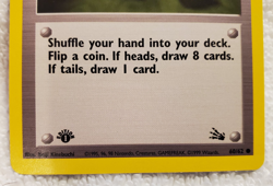 Gambler [C] 60/62 1st-Edition Trainer Fossil English Pokemon 1999 Vtg TCG NM - Image 3