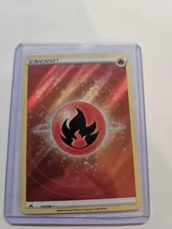 Pokemon TCG Crown Zenith Fire Energy 153/159 Textured Holo Ultra Rare - Image 1