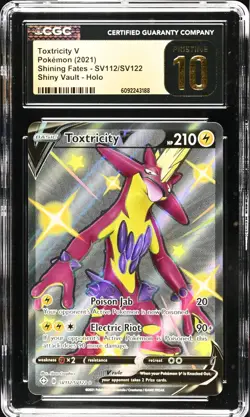 CGC 10 PRISTINE Toxtricity V SV112/SV122 Shining Fates Full Art Shiny Pokemon - Image 1