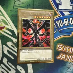 Yugioh! Red-Eyes Black Dragon MGED-EN003 Gold Rare 1st Edition NM - Image 1