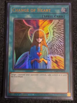 Yu-Gi-Oh! Change Of Heart RA01-EN050, Ultra Rare, 1st Edition, NM - Image 1