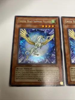 Yugioh - Crystal Beast Sapphire Pegasus CT04-EN002 Limited SECRET X3 - 2-LP 1-MP - Image 2