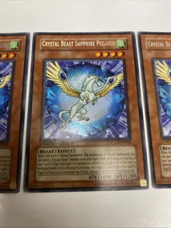 Yugioh - Crystal Beast Sapphire Pegasus CT04-EN002 Limited SECRET X3 - 2-LP 1-MP - Image 3
