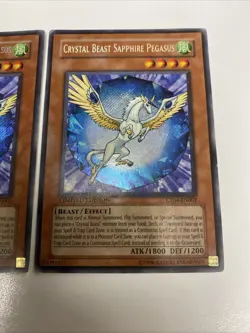 Yugioh - Crystal Beast Sapphire Pegasus CT04-EN002 Limited SECRET X3 - 2-LP 1-MP - Image 4