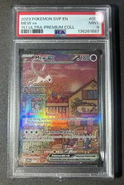 Pokemon TCG Mew ex 053 Scarlet & Violet Promo Full Art Holo PSA 9 Card 2023 - Image 1