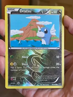 POKEMON DRATINI 49/108 COMMON REVERSE HOLOFOIL ROARING SKIES MP CARD - Image 1