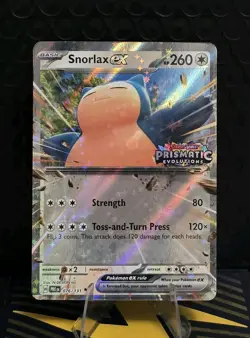 Snorlax ex (Prismatic Evolution Stamped) 076/131 Holo Pokemon TCG Card - Image 1