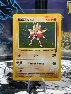 Hitmonchan 7/102 Holo Base Set 2 Pokemon Card WOTC Vintage - Image 1