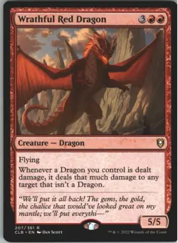 Wrathful Red Dragon #207 (NM) Baldur's Gate CLB Magic MTG - Image 1