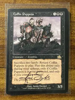 MTG✨Artist Signed COFFIN PUPPETS✨Prophecy NM/M RARE Creature 2000 A. SWEKEL Art - Image 1
