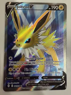 Pokemon TCG Jolteon v Full Art Card 177/203 Evolving Skies | Mint Condition - Image 2
