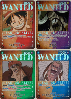 Luffy Kaido Kid Doflamingo Wanted SR Set ONE PIECE Card Japanese - Image 1